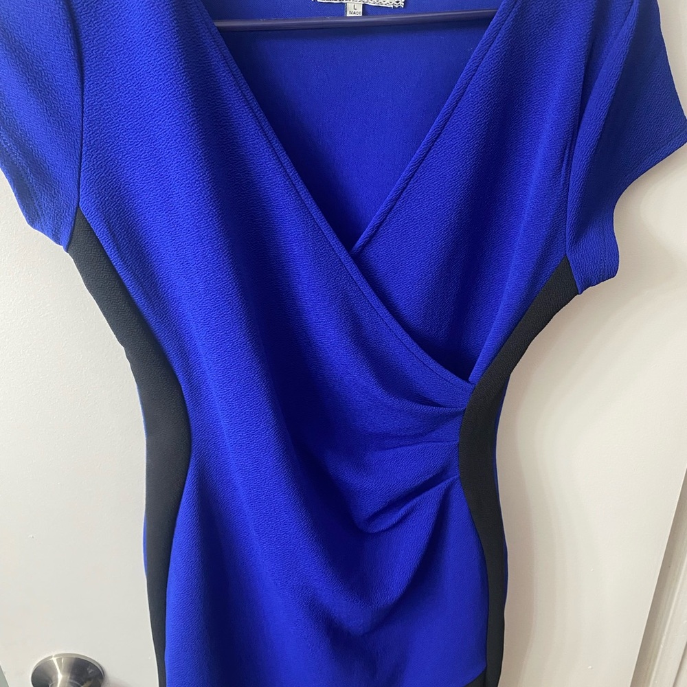 Elegant Blue and Black Dress